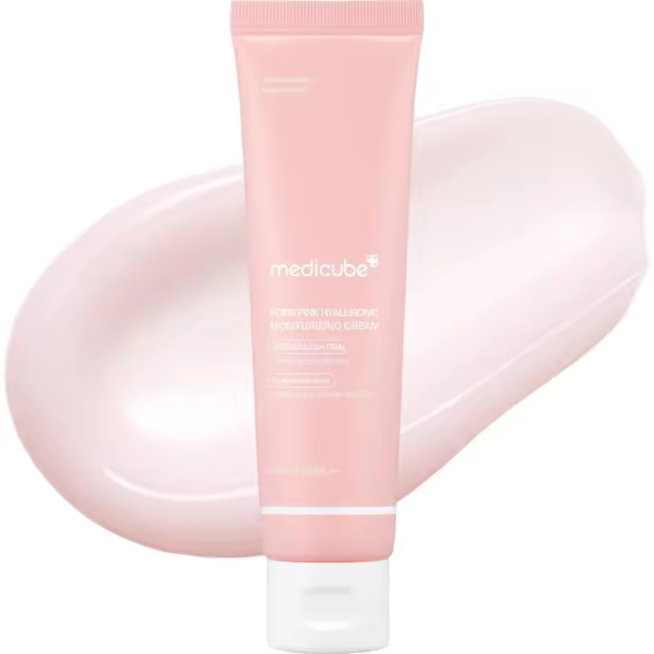 medicube Salmon DNA PDRN Crema calmante rosa hidratante, ácido hialurónico, niacinamida, hidratante y reafirmante, tono de piel desigual, - 1