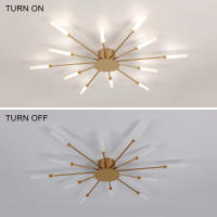 Goeco Luz de Techo LED Dorada 12 Cabezales, 12W, Montaje Directo, Eficiencia Energética - details 3