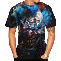 Nueva camiseta de talla grande con estampado 3D para hombre, ropa de calle con patrón de payaso, deportes Unisex, transpirable de secado rápido - details 2