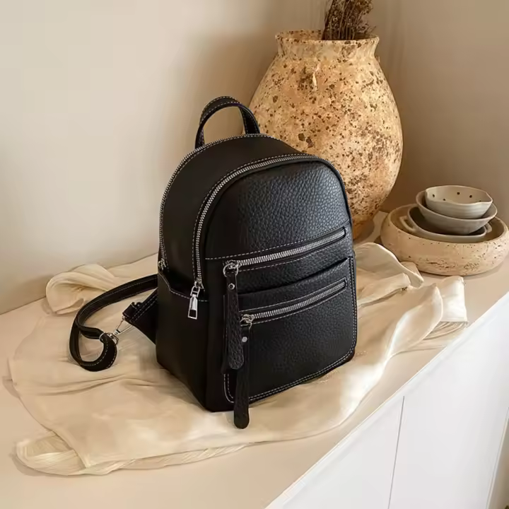 Nueva mochila para mujer 2025 mochila pequeña para mujer de color sólido bolso de viaje personalizado de moda versión coreana para mujer - 1