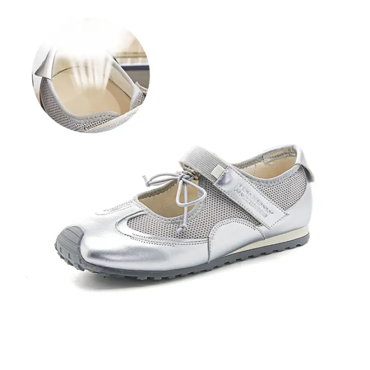 Zapatos Mary Jane de cuero nuevos con velcro, casuales, solo zapatos de ballet deportivos para mujer, zapatos de entrenamiento. - 1