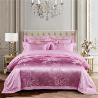 Juego de Ropa de Cama con Bordado de Jacquard Dorado Svetanya Funda de Edredón y Funda de Almohada para Cama Reina y Rey con Tela Elástica - details 15