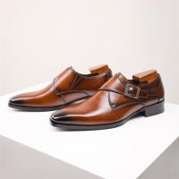 Zapatos de cuero con hebilla de monje, zapatos de vestir para hombre de negocios, zapatos de cuero estilo británico para hombre - details 12