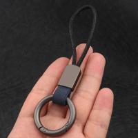 LLavero de piel de cuero de aleación, llavero colgante de cintura de cuero multifuncional antipérdida, soporte de mosquetón, estilo de negocios - details 6