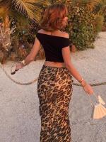 falda elegante con estampado de leopardo para mujer, faldas Maxi, ropa Y2K para oficina, Club, fiesta, ropa de calle informal, venta al por mayor, 2025 - details 23