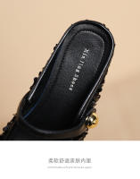 Zapatos de tacón grueso con punta cuadrada y poco profundidad de nuevo estilo para mujer - details 5