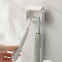 Soporte para cepillos de dientes autoadhesivo de pared, adecuado para dormitorios y baños, de 2 cepillos - details 0