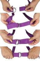Correa de Yoga elástica con hebilla de anillo en D, cinturón de entrenamiento de algodón duradero, ejercicio de Fitness deportivo, correas ajustables para cintura y pierna - details 5