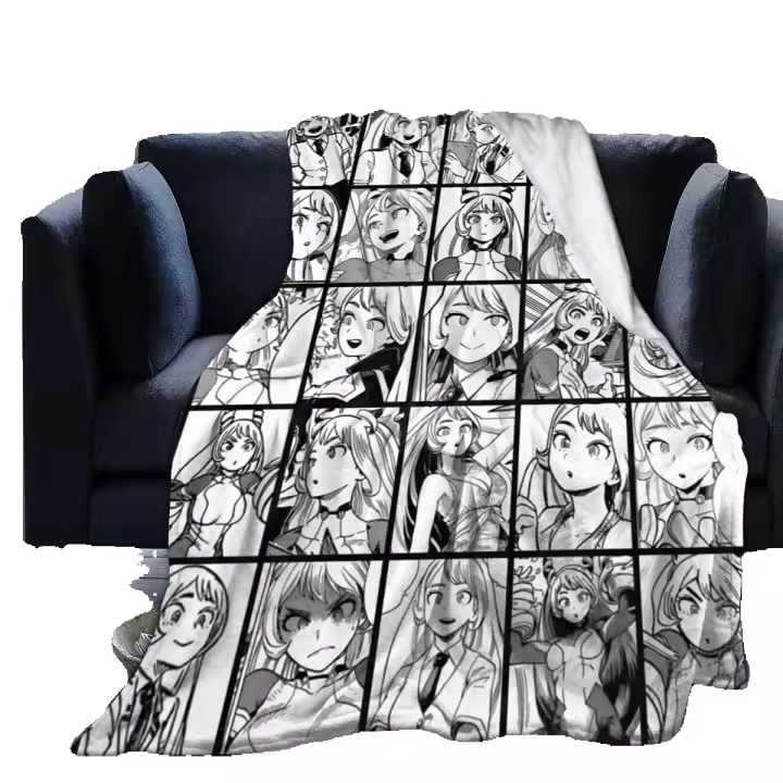Manta de Anime My Hero Academia con Diseño de Nejire Hadou Suave y Cálida de Frana para Viajes Camping Hogar y Sala de Estar Lavable a Máquina o a Mano Adecuada para Todas las Estaciones - 1