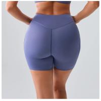 Pantalones cortos de Yoga para mujer, cintura alta, levantamiento de glúteos, entrenamiento, medias deportivas, Control de barriga, gimnasio, correr, pantalones elásticos, pantalones cortos deportivos informales - details 8