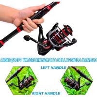 Caña de pescar telescópica de fibra de carbono de 7 pies con combo de carrete giratorio/baitcasting, mar, agua salada, agua dulce, agua dulce, hielo, lubina, juego de - details 17