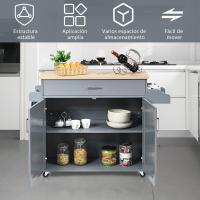 Carrito de Cocina Carro de Servicio Comedor con Ruedas,Toallero,Cajón, Puerta y Estantes Gabinete Mueble de Cocina (blanco) - details 17