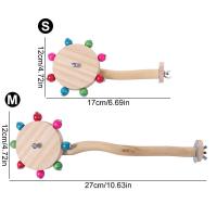 Bolas giratorias de madera, soporte interactivo para pájaros, cuidado de los dientes coloridos, pararrayos giratorio para loros, varilla de madera Natural - details 7