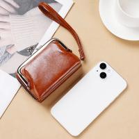 Cartera pequeña compacta de cuero PU para mujer, monedero Vintage con cremallera, Clip Vintage, bolso de muñeca de órgano - details 8