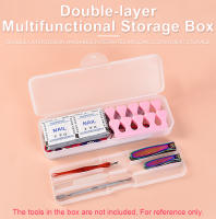 Caja de Almacenamiento Vacía de Doble Capa para Arte de Uñas KADS Herramienta Ideal para Agujas Tijeras Plumas Cepillo Búfer de Uñas - details 0