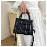 1 bolso elegante de color sólido para mujer con correa desmontable - Diseño con patrón de corazón, perfecto para regalo del Día de San Valentín, disponible en magenta, blanco, negro, verde, amarillo - details 15