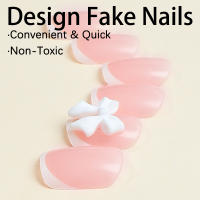 24PCS Uñas Postizas Francésas Rectangulares Simples De Cuerda Europeas Y Americanas ABS Sin Químicos Pack Único - details 1