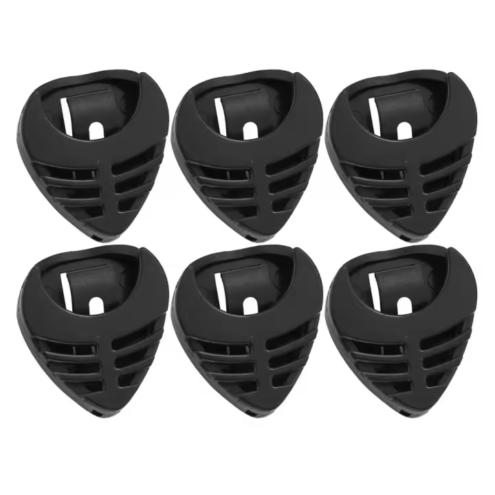 Soporte para púas de guitarra, accesorio de plástico negro, 6 piezas - 1