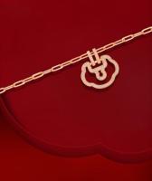 QееΙīп Collar Yu Yi mediano en oro amarillo de 18 quilates con diamantes y jade negro - details 11