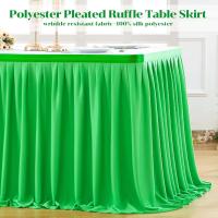 Falda de mesa de poliéster, mesas rectangulares, mantel plisado resistente a las arrugas con bordes con volantes para banquetes, bodas y regalos - details 1