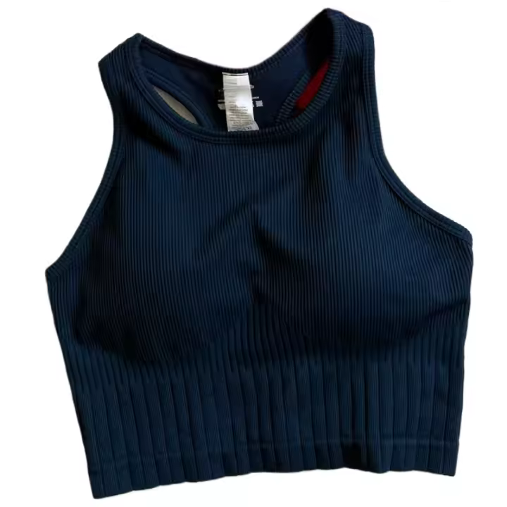 2025 Nuevos Deportes Camiseta acanalada sin mangas, sujetador de una sola pieza, almohadillas de yoga, fitness, sin fisuras, trabajo de nuevo, la belleza de nuevo, a prueba de golpes, ropa interior de las mujeres - 1