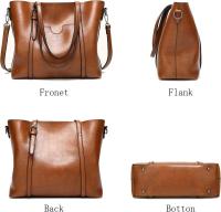 Bolsos de mujer de elegante cuero vintage de gran capacidad, bolsos de mano, bandoleras, bandoleras cruzadas, moda, cuero suave, casual - details 3
