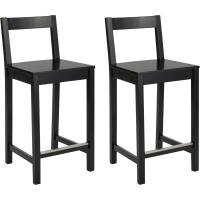 Madera maciza blanca, taburete de bar con respaldo, silla de comedor, fácil montaje, moderno. - details 3