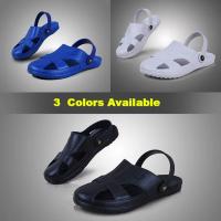 Zapatillas antiestáticas zapatos de seguridad hombre y mujer para el trabajo antideslizante transpirable masaje SPU suelas suaves sandalias de moda de verano - details 2