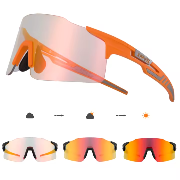 KAPVOE-gafas de sol fotocromáticas para ciclismo, lentes deportivas para bicicleta de montaña, color rojo o azul, para hombre - 1