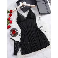 Conjunto de camisón y braguita de diseño encantador con tirantes finos y cuello en V, ropa sexy para mujer - details 6