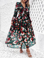 Vestido largo informal de verano para mujer, prenda de manga larga con escote en V, ahuecado en la espalda, Vintage, elegante, para fiesta en la playa, 2024 - details 17