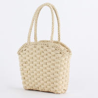 Bolso de playa sencillo, bolso tejido de cuerda de papel hecho a mano, versátil para viajes y vacaciones - details 3