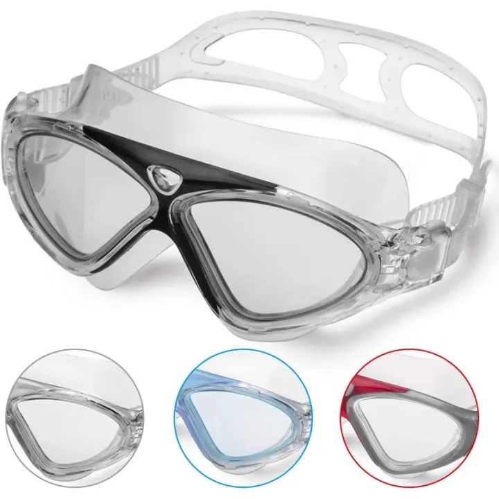 Antivaho, antifugas, Visión Clara y Protección UV, Gafas de Natation profesionales para helbres, Mujeres, niños y niñas (Negrs) - 1