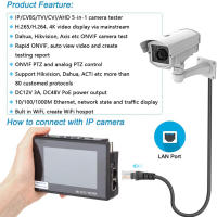 Elecpow-probador de CCTV 1800ADH-Plus con rastreador de cable, probador de cámara IP de muñeca de 4 pulgadas, 4K, H.265, CVBS, CVI, TVI, AHD, analógico - details 2