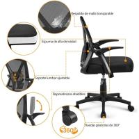 Ergonómica Negra Altura Ajustable Malla MAX Carga 136 KG Despacho Estudio - details 3