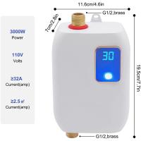 Calentador de agua instantáneo montado en la pared, 3000W, LED para lavado diario, enchufe estadounidense (blanco) - details 4