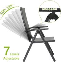 Silla de césped acolchada de aluminio ligero para adultos, Patio plegable ajustable de 2 piezas, respaldo alto para exteriores, soporta 120kg - details 1