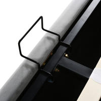 Elegante Armario de Cama de Terciopelo 180x200 Con Espalda Grande Sistema de Almacenamiento Hidráulico Marca Clásica Gris - details 10