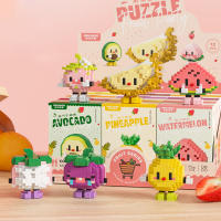 Fruit figurine mini particle trendy play fruit happy food set creative desktop decoration with building blocks - details 2