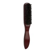 Cepillo para alisar el cabello, cepillo de pelo de jabalí, cepillo de pelo para mujeres y hombres, cepillo de barba de barbero, rojo oscuro - details 0