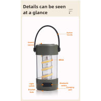 Al aire libre bluetooth audio camping luz inalámbrica luz ambiental pequeña portátil de mano tienda de campaña de larga duración luz LED - details 13