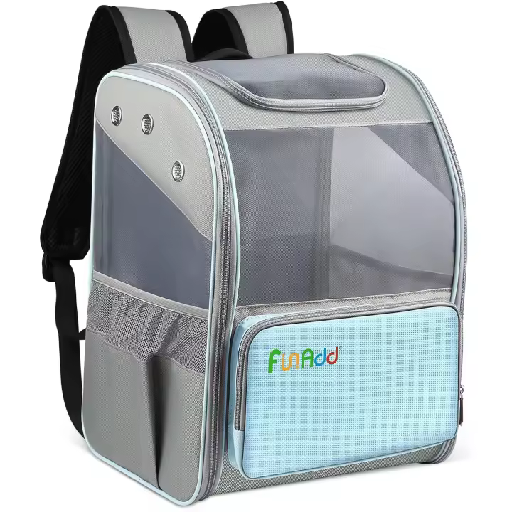 ALLSOPETS Mochila para Mascotas, Bolsa Portátil y Plegable para Gatos Perros, Bolsa Cómoda y Transpirable para Mascotas con Alfombrilla Extraíble, Viajes Camping, Azul - 1