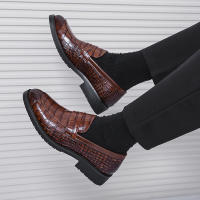 Zapatos Lefu para hombre, calzado sencillo y versátil con relieve sonriente, moda británica de negocios, talla grande - details 14