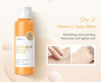 LAIKOU Serie de vitamina C, conjunto de productos para el cuidado de la piel, conjunto de 5 piezas para el cuidado de la piel, limpiador, esencia de tóner, crema para ojos y crema facial - details 7