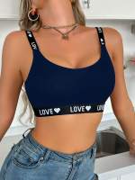 EasyFave Sujetador de punto con forma de corazón y letras para mujer - details 33