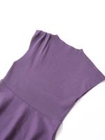 High Street Women Burgund Skater Knit Mini Dresses Round Neck Asymmetric Sleeve With Pleats A-line Dress Spring 2025 Vestidos - details 12
