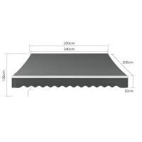 Toldo Manual plegable retráctil con manivela, protección solar, Anti-UV e impermeable, poliéster para patio, balcón, restaurante - details 1