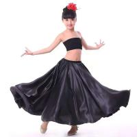 Trajes de danza del vientre para niños y niñas, vestidos de satén liso de Bollywood indio, actuaciones gitanas - details 9