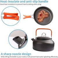 Utensilios de cocina para acampar, Villa de Vie, juego de picnic al aire libre, 2-3 teteras antiadherentes Peaple, varios juegos - details 1