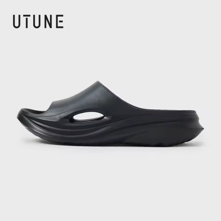 Pantuflas Silenciosas Para Hombre 4CM Cómodas Y Transpirables Para Interior Y Exterior Plataforma Media Verano - 1